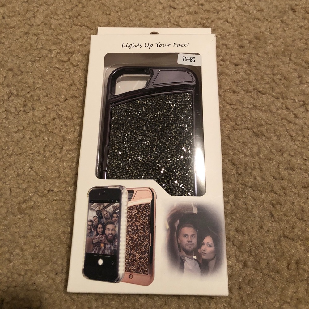 Rhinestone light up selfie iPhone 8 case